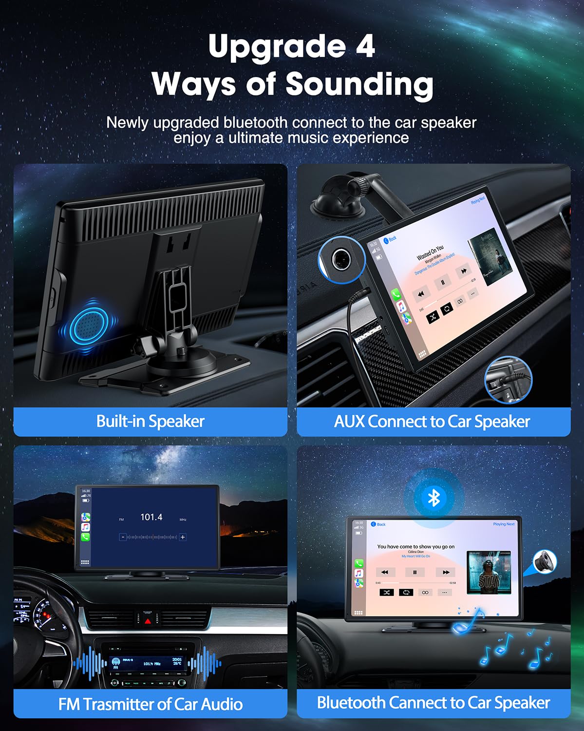 Lamtto 9 Inch Wireless Car Stereo With Apple Carplay & Android Auto,Portable Touch Screen Gps Navigation For Car,Car Audio Recei
